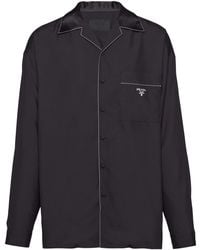 Prada - Contrasting-trim Pyjama Silk Shirt - Lyst
