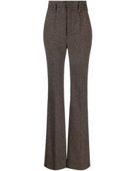 Saint Laurent - Herringbone-pattern Flared Trousers - Lyst