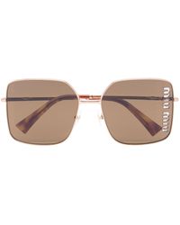 Miu Miu - Logo-detail Square-frame Sunglasses - Lyst