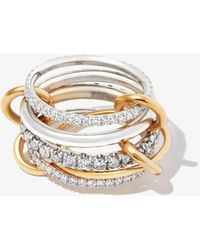 Spinelli Kilcollin Sterling Silver Aquarius Diamond Ring - Women's - 18kt Yellow /diamond/sterling Silver - Metallic