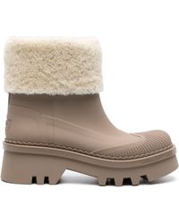 Chloé - Brown Raina Shearling-trim Boots - Lyst