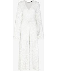 ROTATE BIRGER CHRISTENSEN White Sirin Sequinned Midi Dress Womens Clothing Dresses Casual and day dresses 