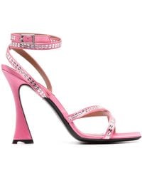 D'Accori - Carre 100 Crystal-embellished Satin Sandals - Women's - Satin/calf Leather - Lyst