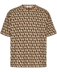 Valentino Garavani - Neutral Toile Iconographe Cotton T-shirt - Lyst