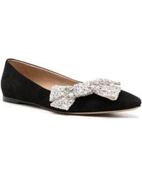 Chloé - Théa Bow-embellished Suede Ballerina Shoes - Lyst