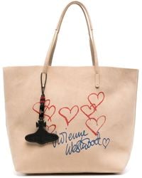 Vivienne Westwood - Neutral Studio Logo-print Tote Bag - Lyst