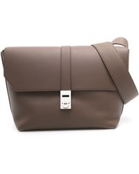 Ferragamo - Grained-leather Messenger Bag - Lyst