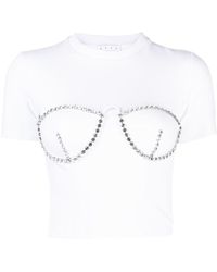 Area - Crystal Bustier Cup T-shirt - Lyst