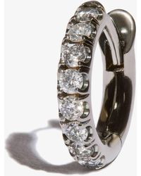 Spinelli Kilcollin - 18k White Gold Mini Micro Diamond Single Hoop Earring - Men's - Diamond/18kt White Gold/ Rhodium - Lyst
