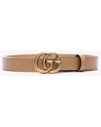 Gucci - Neutral Marmont gg Leather Belt - Lyst