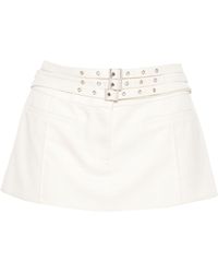 AYA MUSE - White Buckled Mini Skirt - Women's - Polyester/wool - Lyst