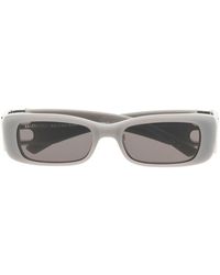 Balenciaga - Logo-plaque Rectangle-frame Sunglasses - Lyst