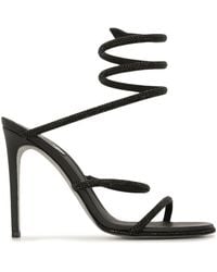 Rene Caovilla - Cleo Crystal-Embellished Leather Heeled Sandals - Lyst