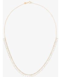 Adina Reyter - 14k Yellow Gold Stack Baguette Half Riviera Diamond Necklace - Lyst