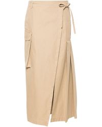 Dries Van Noten - Long Kilt-inspired Cotton Skirt With Pleats And Patch Pocket. - Lyst