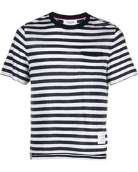 Thom Browne - Striped Cotton T-shirt - Men's - Linen/flax/elastane - Lyst