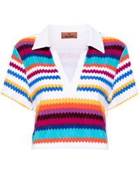 Missoni - Zigzag Cropped Polo Top - Lyst