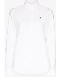 women's white fitted ralph lauren shirt