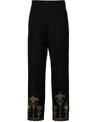 Bode - Blooming Stems Mid-rise Straight-leg Trousers - Lyst