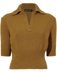 Proenza Schouler - Brown Reeve Knitted Polo Top - Lyst
