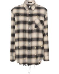 R13 - Neutral Exposed-seams Checked Shirt - Women's - Cotton - Lyst