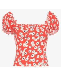 Reformation Jewel Floral Print Bustier Top - Red
