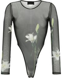 Puppets and Puppets - Lilies-print Bodysuit - Lyst