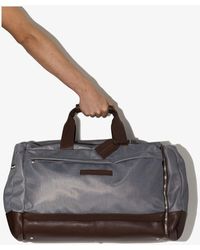 Brunello Cucinelli And Brown Leather Trimmed Holdall Bag - Blue
