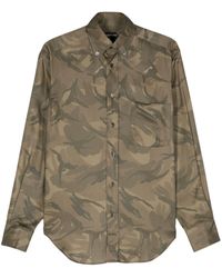Tom Ford - Camouflage-print Button-down Shirt - Lyst