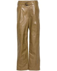 Lemaire - Wide-leg Leather Trousers - Women's - Cotton/viscose/calf Leather - Lyst
