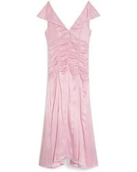 Jil Sander - Pleat-Detail Midi Dress - Lyst