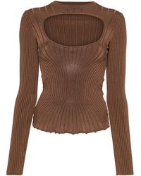 Mugler - Cut-out Ribbed-knit Sweater - Lyst