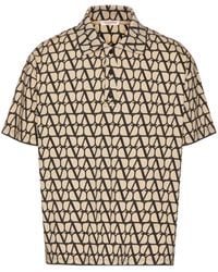 Valentino Garavani - Neutral Toile Iconographe Polo Shirt - Men's - Cotton - Lyst