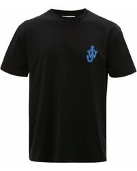 JW Anderson - Black Anchor Logo-patch T-shirt - Lyst