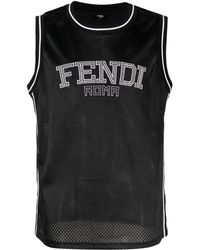 Fendi - Logo-embroidered Tank Top - Lyst