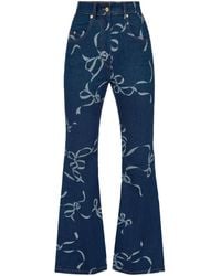 Nina Ricci - Bow-print Flared Jeans - Lyst