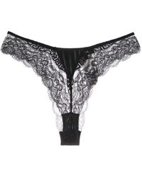 Versace - High-cut Lace-panelled Thongs - Lyst