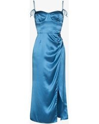 Reformation Kourtney Silk Midi Dress - Blue