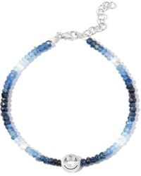 Roxanne First - 9k White Gold Smiley Sapphire Beaded Bracelet - Women's - Blue Sapphire/9kt White Gold - Lyst