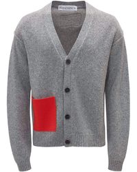 JW Anderson - Contrast Pocket V-neck Cardigan - Unisex - Merino/cotton - Lyst