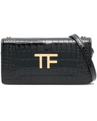 Tom Ford - Tf Crocodile Embossed Leather Shoulder Bag - Women's - Calf Leather/brass/sheepskin - Lyst