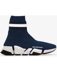 Balenciaga Navy Speed 2.0 Sock Trainers - Blue