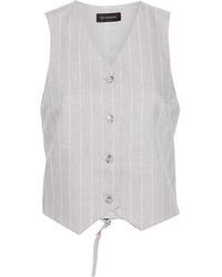 ANDAMANE - Pinstriped Tailored Waistcoat - Women's - Viscose/polyester - Lyst