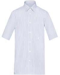 Maison Margiela - White And Blue C-embroidery Shirt - Lyst
