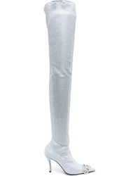 DIESEL - D-venus 90 Embellished Thigh-high Boots - Women's - Calf Leather/fabric/calf Leather - Lyst