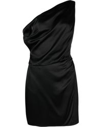 Reformation Alanis Asymmetric Silk Mini Dress - Women's - Silk - Black