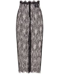 Dolce & Gabbana - Semi-sheer Midi Skirt - Lyst