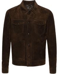 Tom Ford - Suede Western Shirt Jacket - Men's - Calf Suede/cupro/cotton - Lyst
