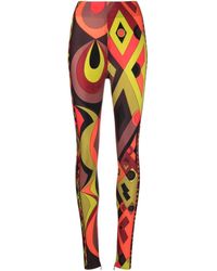 Womens Clothing Trousers Emilio Pucci Synthetic Trouser in Orange Slacks and Chinos Skinny trousers 