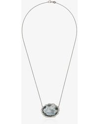 Kimberly Mcdonald - 18k White Gold Diamond Frame Geode Necklace - Women's - Diamond/18kt White Gold/stone/black Rhodium - Lyst
